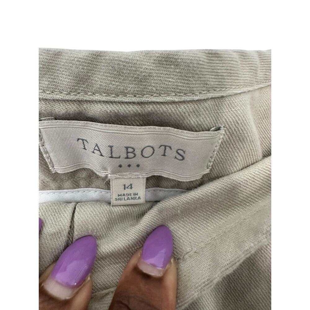 Talbots Heritage Pants Tan Khaki Office Work Career‎ Straight Leg Size 14 - Picture 2 of 12